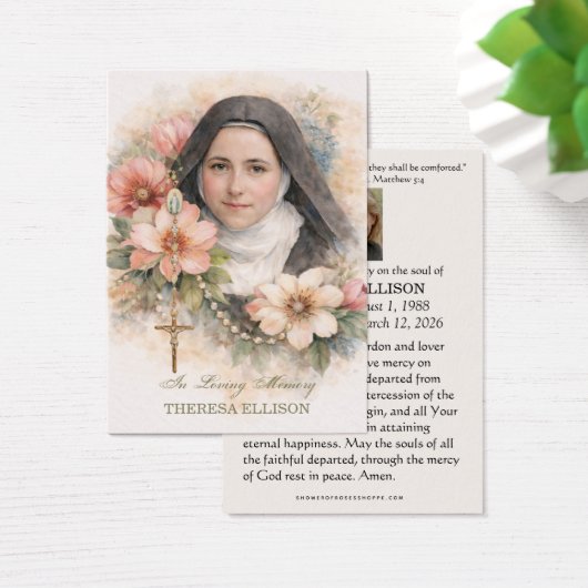 St. Therese Rosary Floral Funeral Prayer Memorial  (デスク)