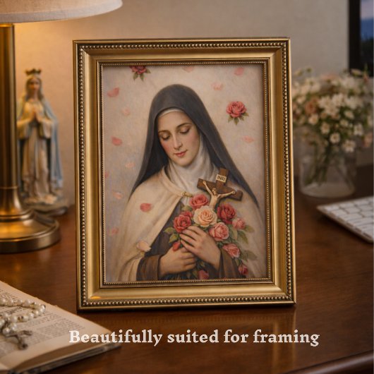 St Thérèse Roses and Crucifix Devotional カード