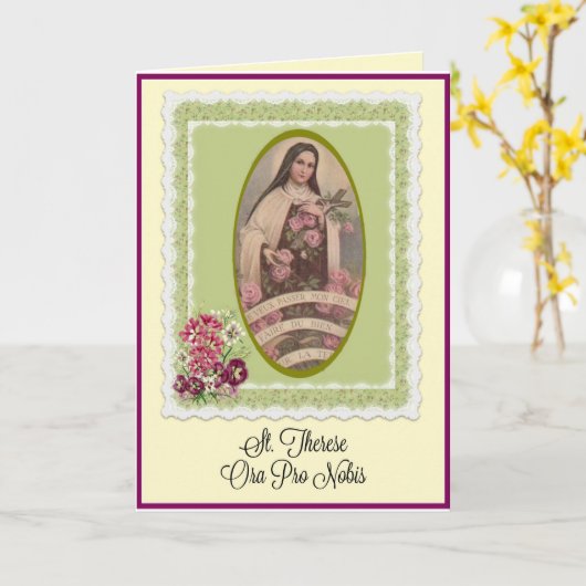 St.Therese the Little Flower Prayer カード (黄色い花)