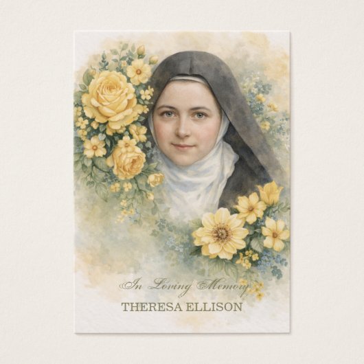 St. Therese Yellow Floral Funeral Prayer Memorial  (正面)