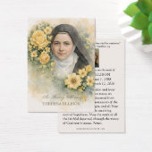 St. Therese Yellow Floral Funeral Prayer Memorial  (デスク)