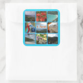 St. Thomas – 風光明媚なフォトコラージュ スクエアシール (バッグ)