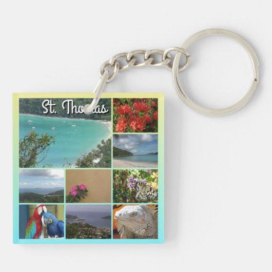 St. Thomas – 風光明媚な写真コラージュ6115 キーホルダー (裏面)