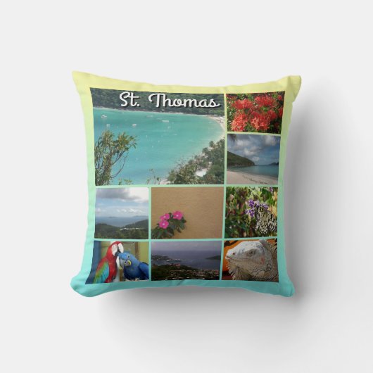 St. Thomas – 風光明媚な写真コラージュ6115 クッション (正面)