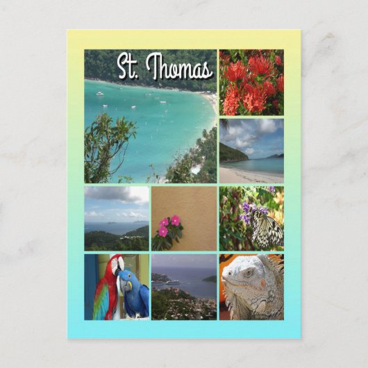 St. Thomas – 風光明媚な写真コラージュ6115 ポストカード (正面)
