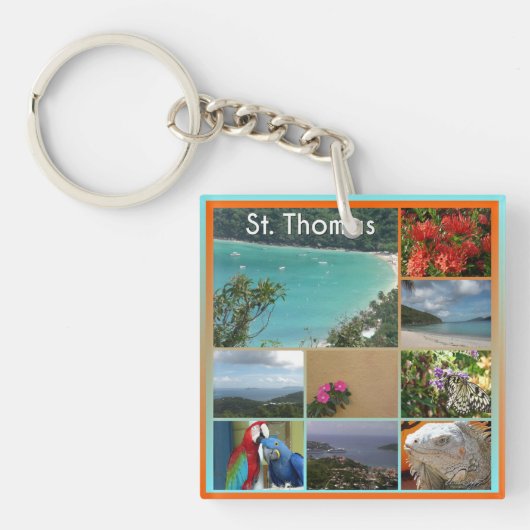 St. Thomas – 風光明媚な写真コラージュ6119 キーホルダー (正面)