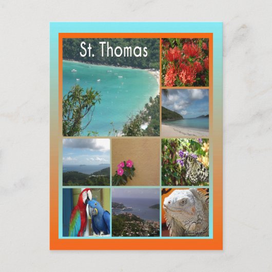 St. Thomas – 風光明媚な写真コラージュ6119 ポストカード (正面)