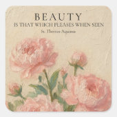 St. Thomas Aquinas Beauty Quote Rectangle Sticker スクエアシール (正面)