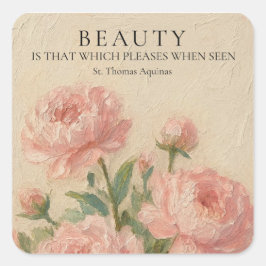 St. Thomas Aquinas Beauty Quote Rectangle Sticker スクエアシール