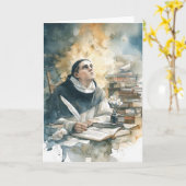 St. Thomas Aquinas with Quill カード (黄色い花)