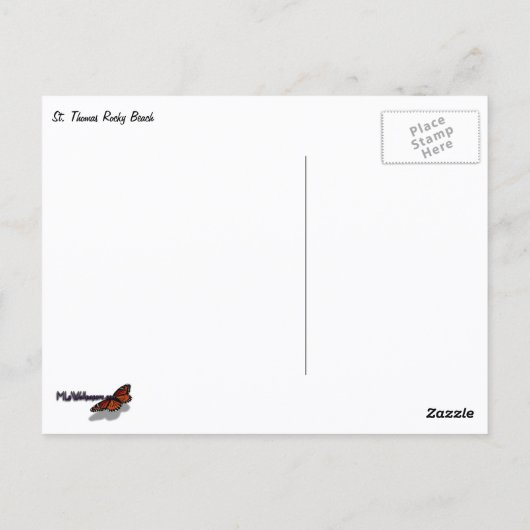 St. Thomas Rocky Beach ポストカード (裏面)