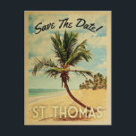 St. Thomas Save The DateヴィンテージUSVIビーチ 案内ポストカード<br><div class="desc">このネオヴィンテージセントトーマス保存Dateポストカードは、レトロな中世紀のスタイルとクール一緒に魅力のトンを誇る。青い海と青い空に膨らんだ雲を持つ白い砂色のビーチに熱帯のヤシの木をフィーチャーし、あなたの目的地の結婚式は、彼らがこのヴィンテージを受け取ったときに皆を興奮させるだろう聖トマスUSVI保存The Dateはがき。</div>