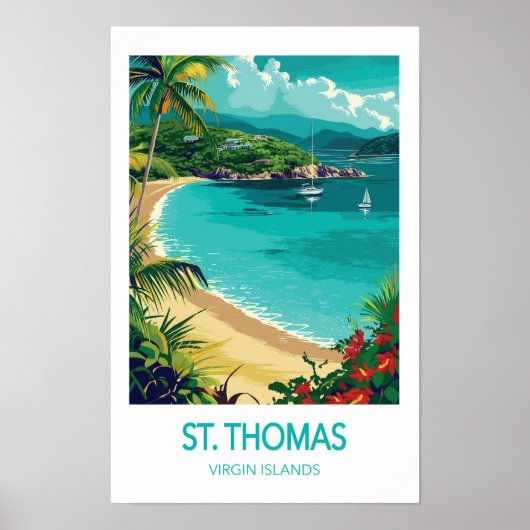 St. Thomas Travel Poster, US Virgin Islands ポスター (正面)