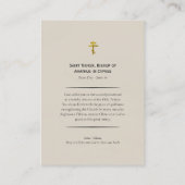St. Tikhon Bishop of Amathus Orthodox Prayer Card  プレイスカード (裏面)