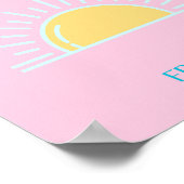 St Tropez、フランス、名門私立校風のピンク ポスター (角)