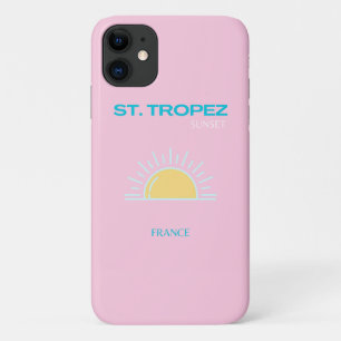 St Tropez、フランス、名門私立校風のピンク iPhone 11 ケース