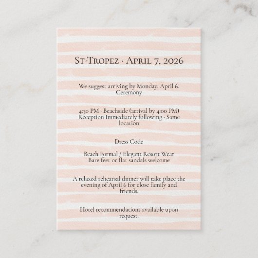 St. Tropez Destination Wedding  エンクロージャーカード (正面)