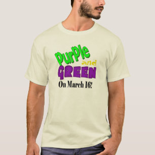 St. Urho日の紫色および緑の逆にされたTシャツ Tシャツ