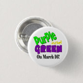 St. Urho日の紫色および緑ボタン 缶バッジ (正面&裏面)