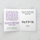 St. Urho The Brave Alternative Facts Greeting Card カード (内部)