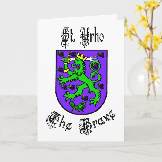 St. Urho The Brave Alternative Facts Greeting Card カード (黄色い花)