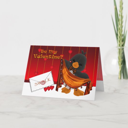 St.Valentine日カード、バレンタインのペンギンのハート シーズンカード (正面)