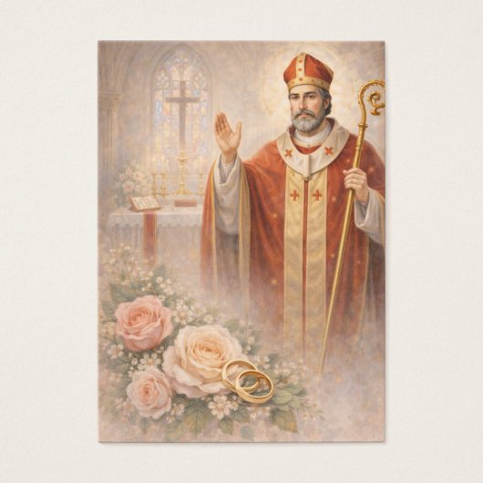 St. Valentine Catholic Wedding Prayer Card (正面)