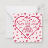 St Valentine Heart Card for Catholic Kids ノートカード (正面)