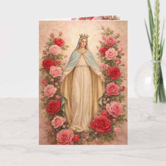 St. Valentines Day Blessed Virgin Floral シーズンカード (正面)