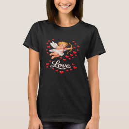 St. Valentines Day Cupid Love Black  Tシャツ