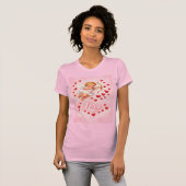 St. Valentines Day Cupid Love Pink Red  Tシャツ (正面フル)