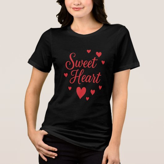 St. Valentines Day Sweet Heart Black  トライブレンドＴシャツ (正面)