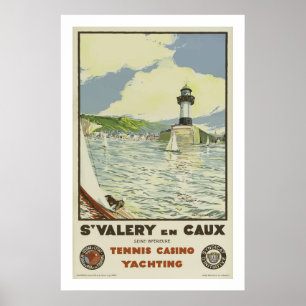 St Valery En Cauxのテニスのカジノのヨットに乗るポスター ポスター