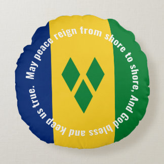 St Vincent and the Grenadines Flag Anthem Vincy  ラウンドクッション