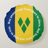 St Vincent and the Grenadines Flag Anthem Vincy  ラウンドクッション (裏面)
