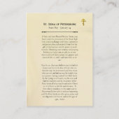 St. Xenia of Petersburg Orthodox Prayer Card プレイスカード (裏面)