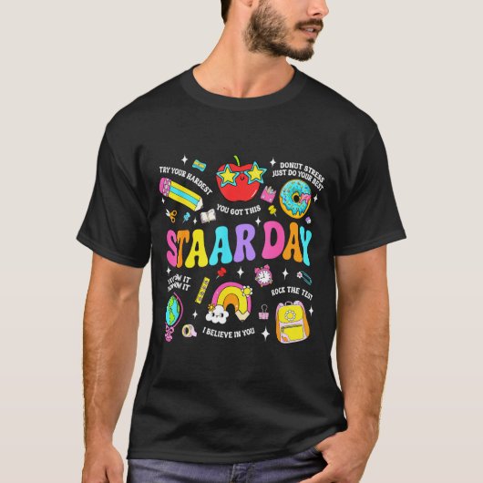 Staarテストの先生の生徒ポジティブな先生 Tシャツ (正面)