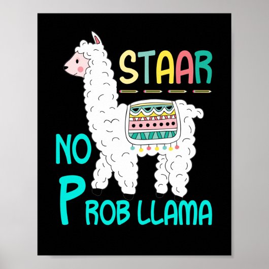 STAARテストNo Prob Llama先生試験テスト ポスター (正面)