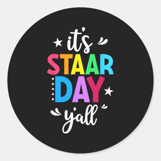 Staar Day Yallテスト日テスト日先生Studen ラウンドシール (正面)