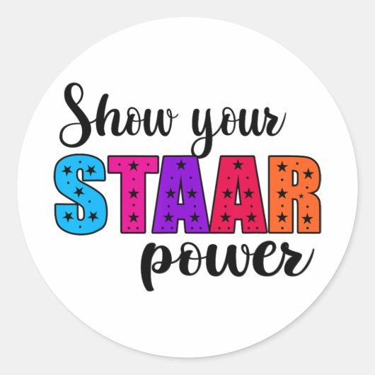 Staar Power Test Dayの学生先生 ラウンドシール (正面)