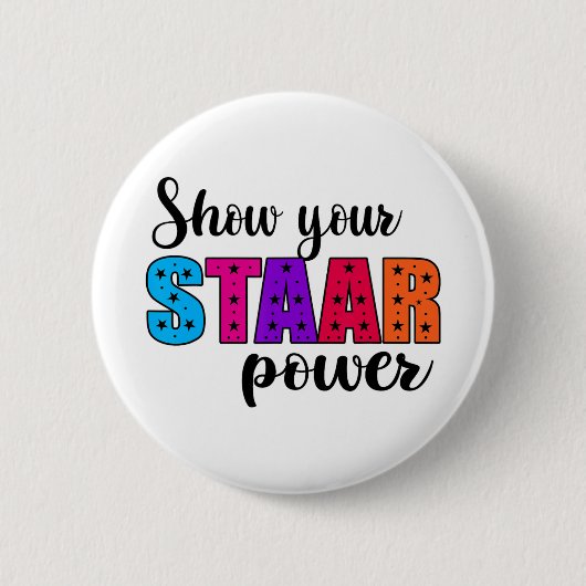 Staar Power Test Dayの学生先生 缶バッジ (正面)