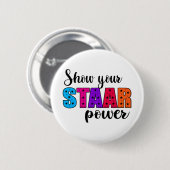 Staar Power Test Dayの学生先生 缶バッジ (正面&裏面)