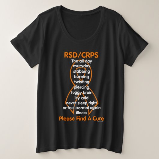 Stabbing Burning Twisting...RSD/CRPS プラスサイズTシャツ (デザイン正面)