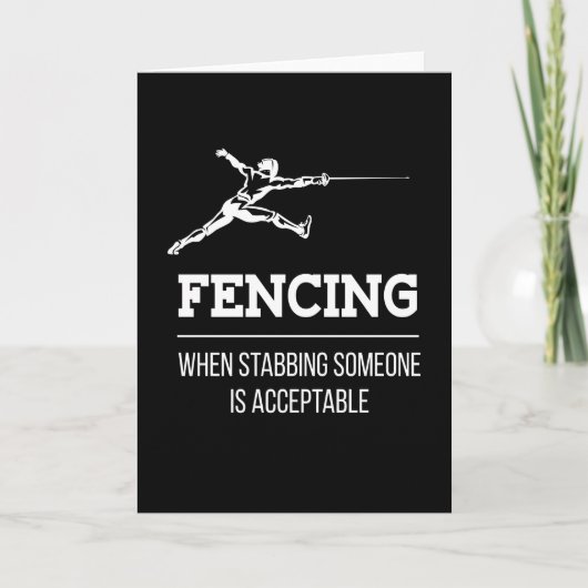 Stabbing Someone Fencing Fencer Epee カード (正面)
