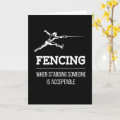Stabbing Someone Fencing Fencer Epee カード (黄色い花)