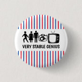 STABLE GENIUS PERSON Woman Camera TV 缶バッジ (正面)