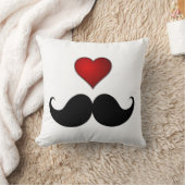STACHEのハートw/Mustacheの口ひげを愛して下さい クッション (ブランケット)