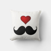 STACHEのハートw/Mustacheの口ひげを愛して下さい クッション (正面)