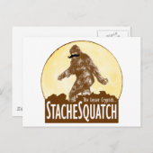 "STACHE SQUATCH The Lesser Cryptid - おもしろい Bigfoot ポストカード (正面/裏面)