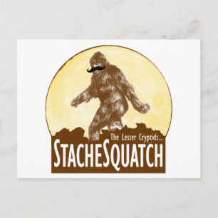 "STACHE SQUATCH The Lesser Cryptid - おもしろい Bigfoot ポストカード